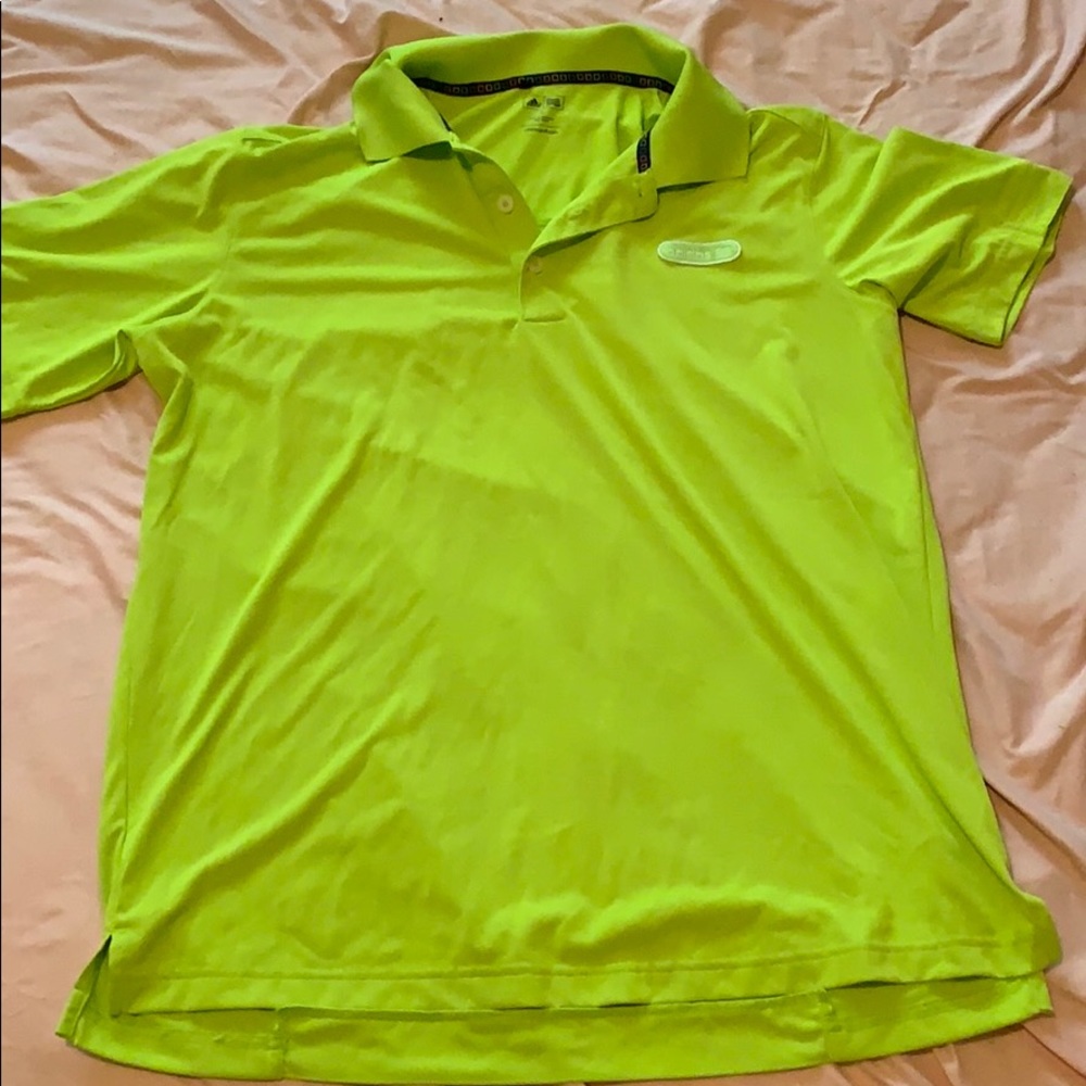 Neon green adidas polo